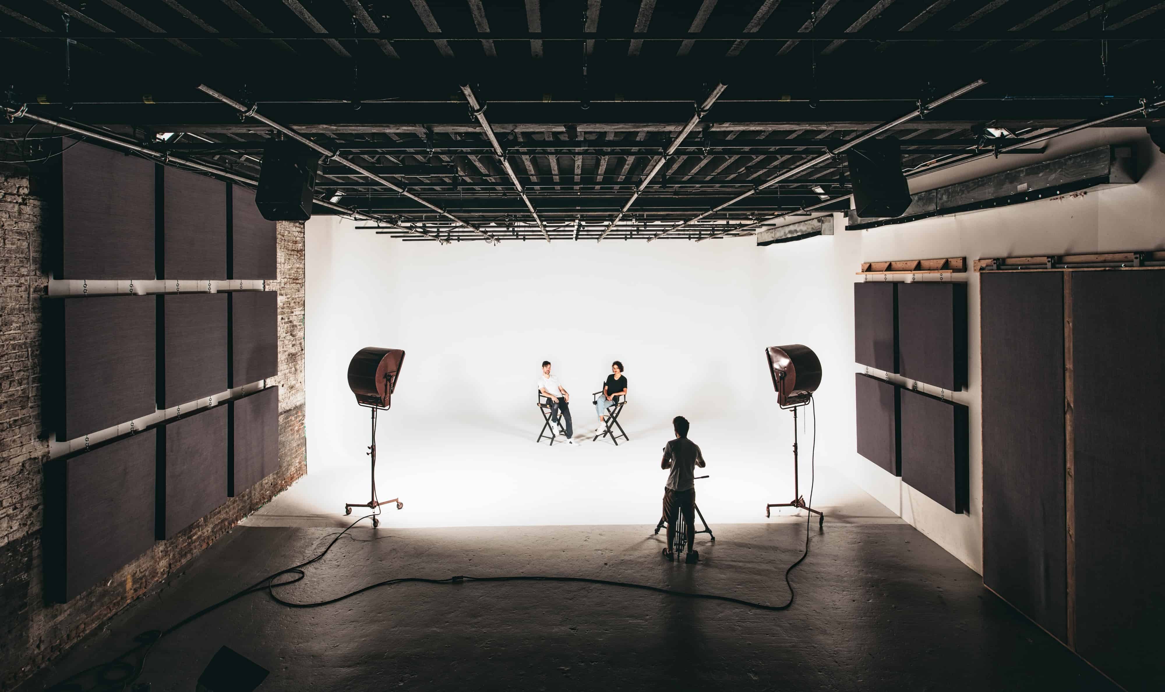 Family members sharing a natural moment during a professional photo session